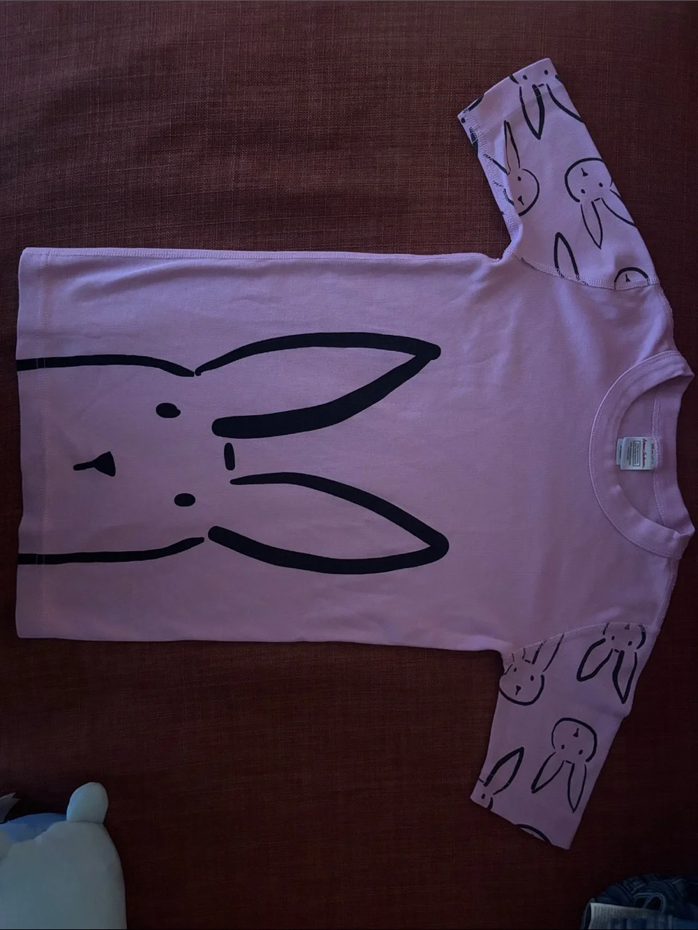 Hanna Andersson Pink Bunny Print Pajama Top